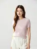 Lujo Silencioso Estilo Old Money_Suéter de Punto de Manga Corta de Cachemira para Mujer Sensación de Alta Gama Cuello Redondo Tejido de Trenza Suave y Esponjoso Suéter de Lana para Mujer