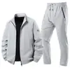 2026 Novo Conjunto Esportivo Masculino de Algodão Puro Calça Reta Conjunto de Cardigã Primavera e Outono Tamanho Plus Conjunto Casual de Jogger Duas Peças
