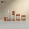 Frasco de Vidro Transparente Spot para Creme 30g 50g Fundo Espesso Tampa Alta Frasco para Creme para os Olhos 120ml Frasco para Emulsão Aquosa Essência
