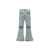 Directo del fabricante: Jeans de mezclilla vintage lavados estilo americano, unisex, corte holgado, pierna recta, ligeramente acampanados, pierna ancha, pantalones de largo hasta el suelo
