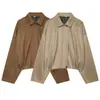 Ropa de Mujer Transfronteriza Estilo Europeo y Americano Otoño 2026 Nuevo Estilo Solapa Cremallera Textura de Gamuza Chaqueta 0477963