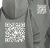 F**K You Hoodie com Código QR Estação Independente Transfronteiriça Tamanho Europeu Unissex Hoodie com Código QR