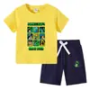 Camiseta para Niños 2026 Verano Nuevo Comercio Exterior Ropa para Niños Ins Estilo Coreano Algodón Manga Corta y Pantalones Cortos para Niños Conjunto de Dos Piezas