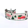 Cinta Navideña Transfronteriza Cinta para Envolver Regalos Cinta Decorativa al por Mayor Cinta de Grogrén con Borde de Alambre Navideño de 63 mm