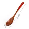 Colher de madeira criativa para amantes atacado 19,5*3,5cm Colher de madeira com cabo curvo japonês Colher doméstica Utensílio de mesa