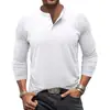 Camiseta masculina de manga longa lisa, gola Henley redonda, camiseta masculina de comércio exterior, mais vendida na Amazon, estilo europeu e americano, 2026