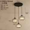 Nuevo candelabro para comedor, diseño de tres cabezas, mesa de comedor simple, estilo popular, lámpara de noche para dormitorio, lámpara creativa para barra de bar, arte de madera y hierro