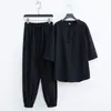 Traje de Ropa Sencilla Estilo Chino Budista Zen para Hombre Traje de Vestir de Algodón y Lino para Adorar a Buda Traje Tang Estilo Zen para Hombre para Meditación