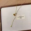 Colar Longo Geométrico Oval Retrô Maillard Pedra Olho de Tigre Corrente de Puxar de Luxo Acessível Nicho High-End para Mulheres