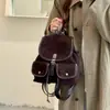 Bolsa de viagem de camurça retrô outono/inverno para mulheres, nova coleção 2026, mochila e bolsa de ombro retrô, simples e estilosa para o dia a dia
