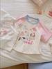 [Pronta Entrega] Camiseta Infantil Xy251356 Verão 2025 Nova Fina Respirável Estilo Coreano Estampa Infantil Fofa