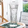 Jarrón de cristal en forma de cono, estilo ins nórdico, jarrón transparente grande y simple para bambú hidropónico, decoración de arreglo floral de escritorio y sala de estar