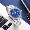 Reloj para Hombre de Venta Caliente Transfronterizo Reloj de Cuarzo con Esfera Grande Correa de Acero Reloj para Hombre Moda Esfera Hueca Reloj Casual para Hombre