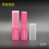 Fornecedores Fabricam Tubo Redondo Rosa de Bálsamo Labial Boca Plana 11,3mm Tubo de Cera de Plástico