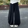 Pantalones de otoño para niñas con pierna curva, pantalones jogger infantiles con cordón, pantalones de pierna ancha, pantalones largos de pierna ancha, holgados y versátiles para niños mayores