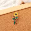 Broche de aleación de girasol japonés con dibujos animados, insignia decorativa personalizada para mochila de estudiante.