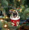 Colgante de Navidad Personalizado Cachorro Acrílico Plano Colgante de Perro Joyería Suministros para Fiesta de Año Nuevo Colgante Decorativo