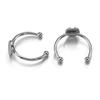 Anillo de acero inoxidable ajustable para bandeja, soporte para anillos, abertura de bambú, soporte para cola de anillo, accesorios de joyería hechos a mano para bricolaje