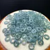 Anillo Circular Pequeño de Jade Azul Agua Natural Grado A de Alta Calidad Accesorio DIY para Cadena de Teléfono Pulsera