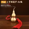 Pingente de Cabaça de Latão Cabaça Oca de Latão Imitação Ouro Dourada Cabaça com Borla Vermelha Ornamento Pendurado Cabaça de Latão Atacado