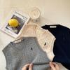 Suéter para niños, chaleco, primavera 2025, nuevo, top combinable, elegante, de punto para bebé, moda para mujer