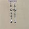 Estilo Frío Cara Larga Pendientes Pequeños Chapados en Oro Gama Alta Atmosféricos de Moda Versátiles Pendientes Elegantes Pendientes de Metal con Perlas