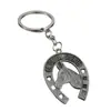 Chaveiro de ferradura e cabeça de cavalo vintage em estoque para atacado, pingente de metal estilo lucky europeu e americano, acessório personalizado para bolsa