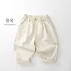 Pantalones casuales de algodón versátiles para niños, unisex, estilo japonés y coreano, pantalones largos para bebés y niños pequeños, venta al por mayor