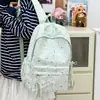 Mochila linda estilo coreano de dibujos animados con estrellas para estudiantes de secundaria femeninas, alto valor estético, ligera, simple, bolsa de hombro doble de gran capacidad