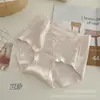 Ropa Interior de Algodón Puro con Encaje Francés para Mujer de Cintura Media Suave y Aterciopelada, Alta Elasticidad, Cubre Cadera, Algodón Antibacteriano 7A