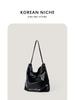 Bolso de hombro de gamuza de estilo nicho de Corea del Sur, bolso bandolera de gran capacidad para otoño e invierno, combinable con todo, 2024