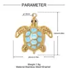 Tortuga Marina Rana Alas DIY Colgante de Acero Inoxidable Collar Mano Ojo de Fátima para Mujer Joyería de Acero de Titanio