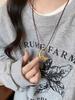 Collar de Cuerda Negra Minimalista de Esquina Estilo Coreano Nuevo Estilo 2024 Diseño Elegante Literario Nicho Personalidad Cadena Larga de Lana