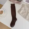 Calcetines de lana fina estilo Miyu para otoño e invierno, adelgazantes y que alargan las piernas, calcetines hasta la pantorrilla estilo JK, calcetines largos, perfectos con mocasines, y calcetines con volantes