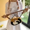 2025 Nova Bolsa de Concha Creme Estilo Pelúcia Bolsa de Ombro Fofa Desenho Animado Bolsa Transversal Versátil Bolsa para Celular Bolsa de Armazenamento