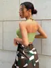 Nueva moda transfronteriza para mujer: top corto estilo chica picante con cuello halter, cordones, ajustado y que revela la cintura
