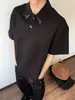 Fabricante Original Estilo Retro Americano Falso Dos Piezas Empalmado Manga Corta Verano para Hombre Holgado Casual Versátil Cleanfit Media Manga