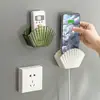 Caja de Almacenamiento Multifuncional tipo Concha para Baño, sin Taladro, Montada en Pared, Caja de Almacenamiento para Control Remoto y Cosméticos
