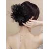 Pinza para el pelo de plumas súper de hada para mujer 2026 Nueva pinza de alta gama para el pelo pinza de tiburón para la parte posterior de la cabeza accesorio para el cabello con un sentido de sofisticación