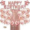 Venda Quente Transfronteiriça Conjunto de Decoração de Balões Ouro Rosa Suprimentos para Festa de Aniversário happybirthday Decoração de Festa