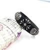 Anillo de Mano Ancho de Cuero Punk Retro Exagerado Europeo y Americano Cruz Cuervo Remache Moda Nuevo Pulsera de Piel de Vaca 2 Colores