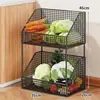 Prateleira de Armazenamento para Cozinha para Uso Doméstico, Multicamadas, Grande Capacidade, Cesta de Legumes, de Chão, Organizador Móvel de Armazenamento de Frutas e Legumes