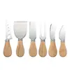 Cuchillo para Queso de Acero Inoxidable Spot Gadget Práctico Multifuncional de Cocina Cuchillo para Queso Madera de Acacia Cuchillo Burease Transfronterizo
