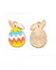Huevo de Pascua Conejo Zanahoria Gota de Aceite Joyería Accesorios Colgante de Aleación DIY Llavero Cadena para Teléfono Adorno