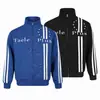Yidao Vintage Outono 2026 Novo Bordado de Estrela Americana Listra Dupla Gola Alta Solto Curto Cardigã Moletom Masculino