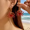 Pendientes de Aro Exagerados de Aleación con Colgantes de Langosta y Cangrejo Estilo Vacaciones de Playa y Océano Transfronterizos Personalizados para Mujer Venta al por Mayor