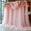 Cortinas de Malla, Decoraciones de Arco de Boda de Malla para Jardín Estilo Americano, Tela Transparente para Arreglo de Fondo de Fiesta de Cumpleaños, Tela de Gasa