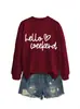 Amazon eBay site independente moda casual confortável feminina olá fim de semana coração outono e inverno moletom