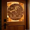 Placas decorativas populares de madeira estilo americano para Halloween e outros feriados, placas de porta, penduricalhos de parede para entradas, decorações de porta de quintal para o Dia de Ação de Graças