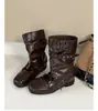 Botas Femininas Estilo Doce Cool com Cadarço Duas Formas Salto Oculto Empilhado 2026 Novo Verão Outono Versátil Estilo Ballet Botas Curtas Removíveis